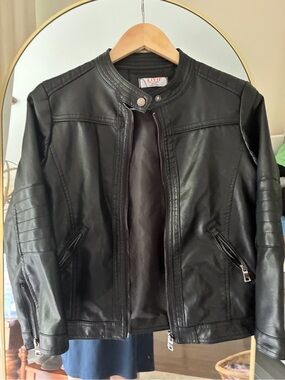 Liyh girls Black Leather Biker Jacket